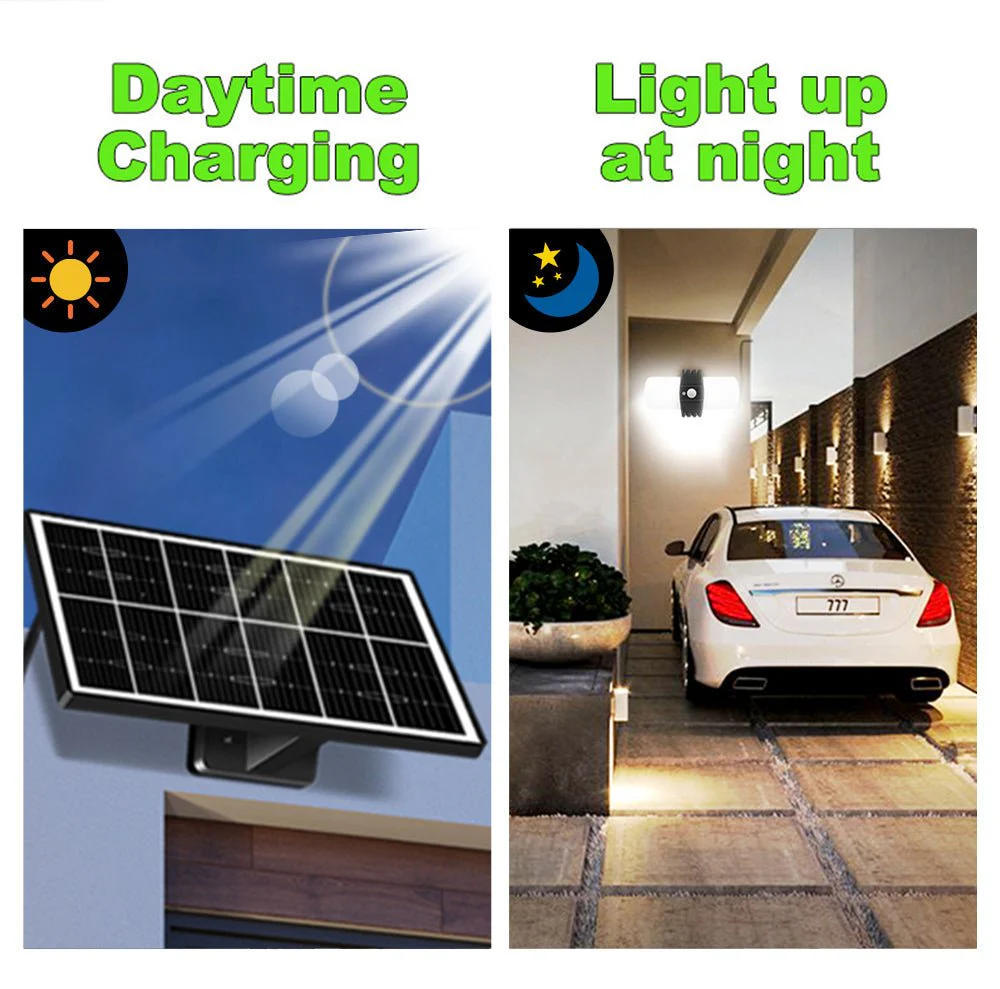 Solar Motion Sensor Wall Light – 1000 Lumens Outdoor LED Security Light with Remote & Solar Panel | QYJW16 - Image 4