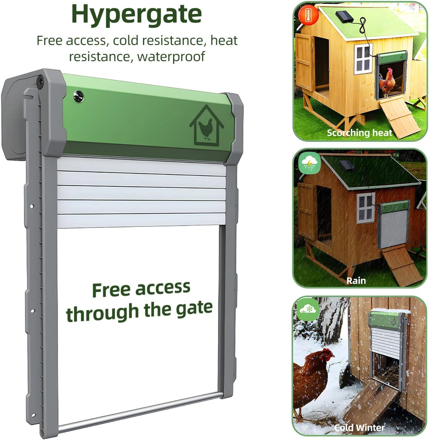 Solar Powered Automatic Chicken Coop Door – Timer, Remote & Light Sensor – Anti-Pinch, Waterproof – Model S1223 - Image 4