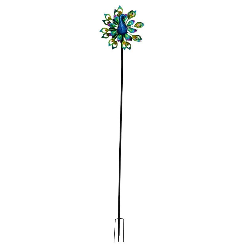 RGB LED Solar Peacock Wind Spinner | Outdoor Garden Decor – 954121 - Image 4