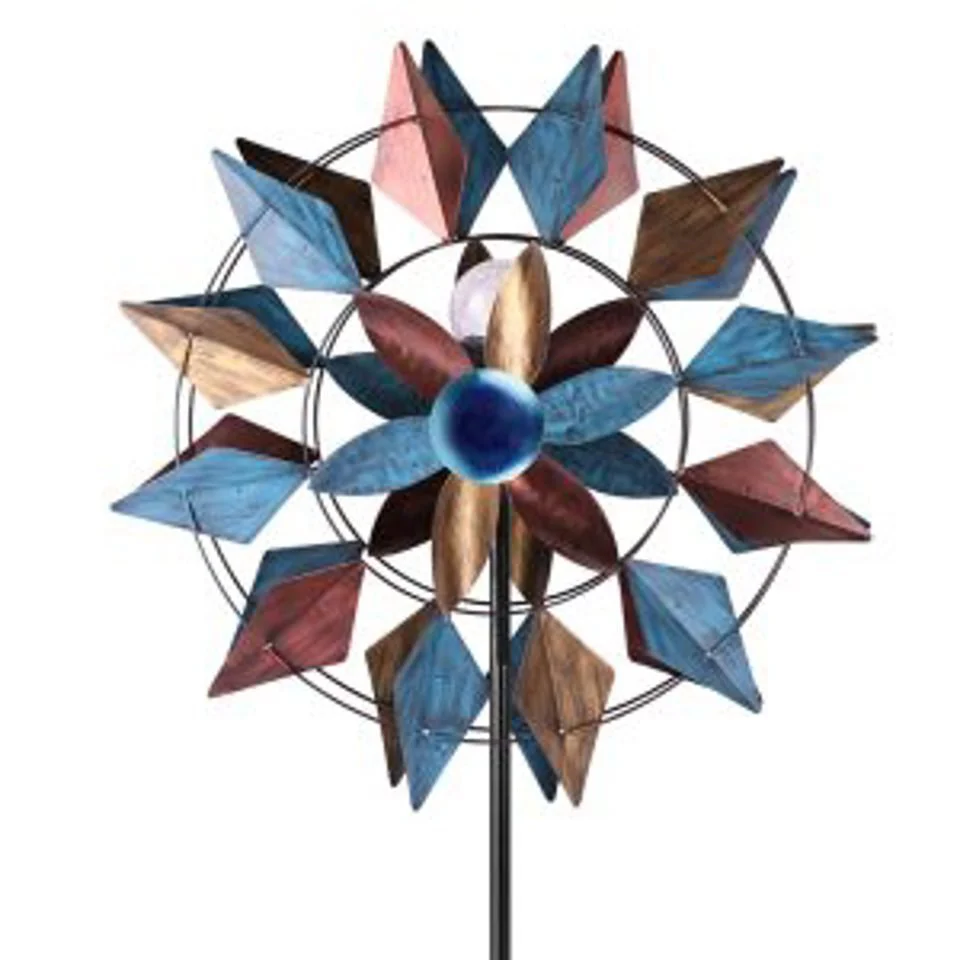 New Solar Garden Metal LED Wind Spinner – Decorative Outdoor Kinetic Stake Light ON23WV03 - Image 6