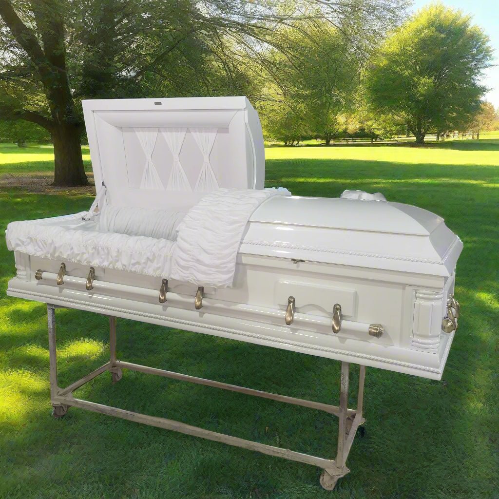 Premium Solid Wood Casket Coffin – High Gloss Finish with Velvet Interior - Image 4