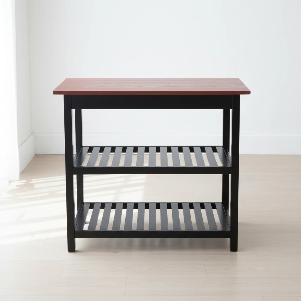 Solid Wood Home Kitchen Island with Drawer, Shelves & Towel Rack – TLFR2506 - Image 10
