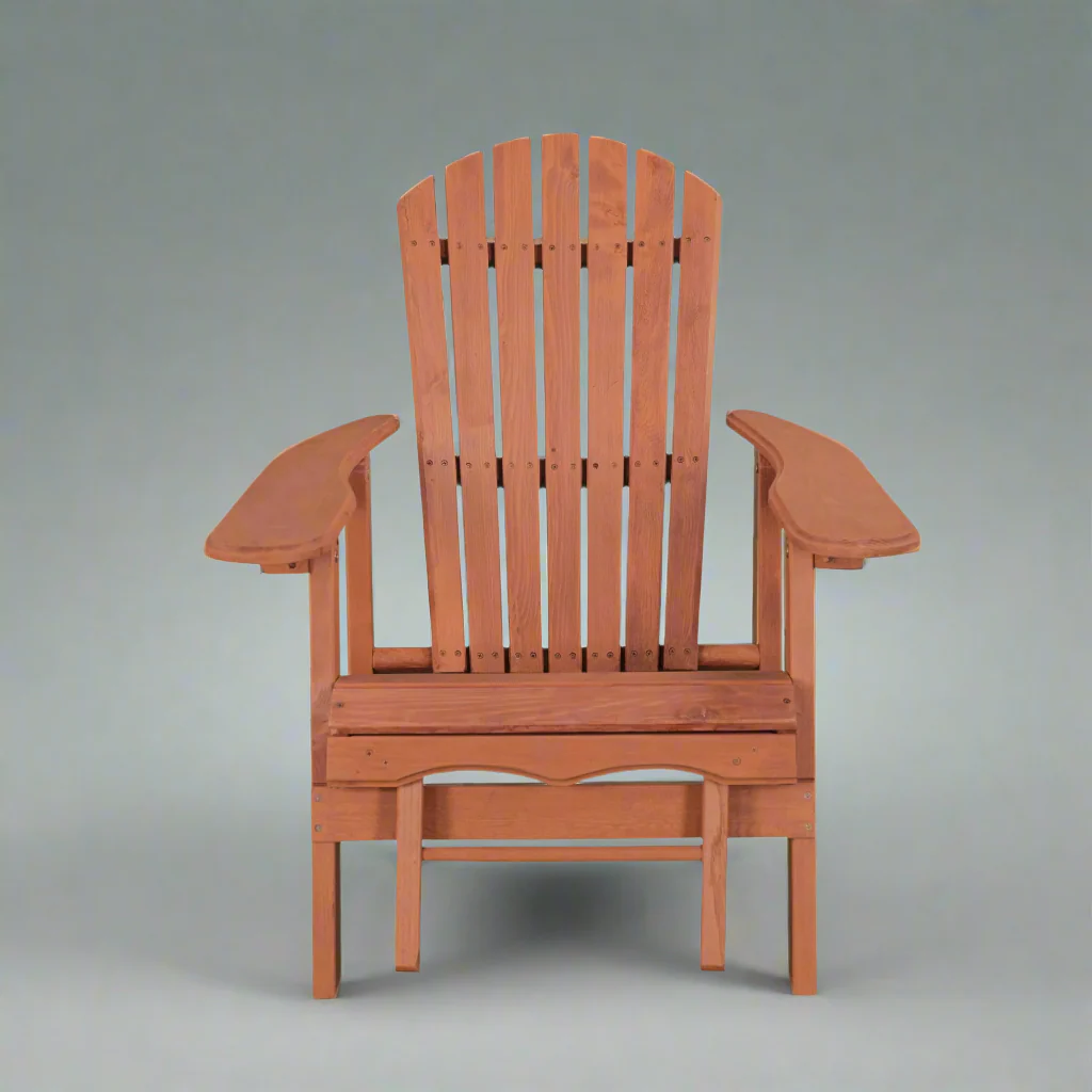 Solid Wood Reclining Adirondack Chair with Pull-Out Ottoman – Medium Brown – AC7105 - Image 4