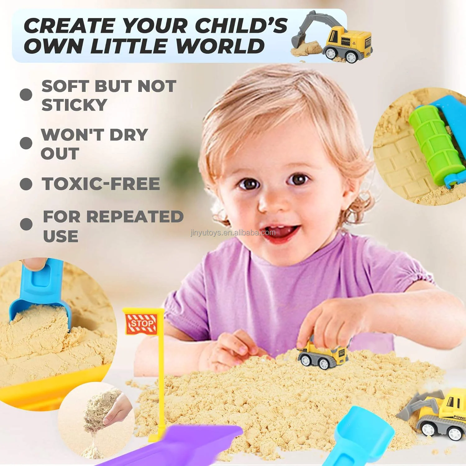 Space Sand Truck Sensory Play Box 1500g Construction Sand Toy Set JY437242 - Image 4