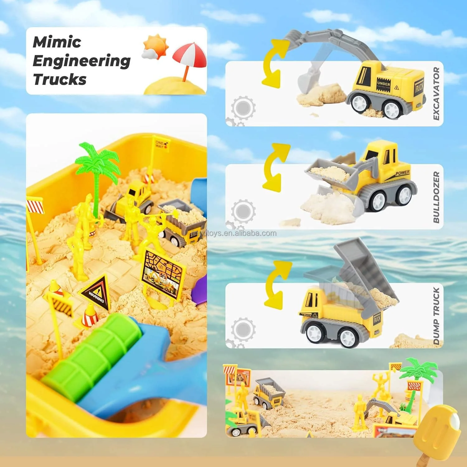 Space Sand Truck Sensory Play Box 1500g Construction Sand Toy Set JY437242 - Image 6