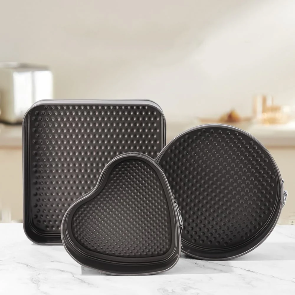 3-Piece Non-Stick Springform Cake Pan Set – Leakproof Bakeware | SKU: 220528 - Image 4