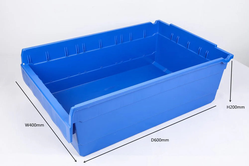 Stackable Plastic Storage Bin Heavy Duty Warehouse Parts Organizer