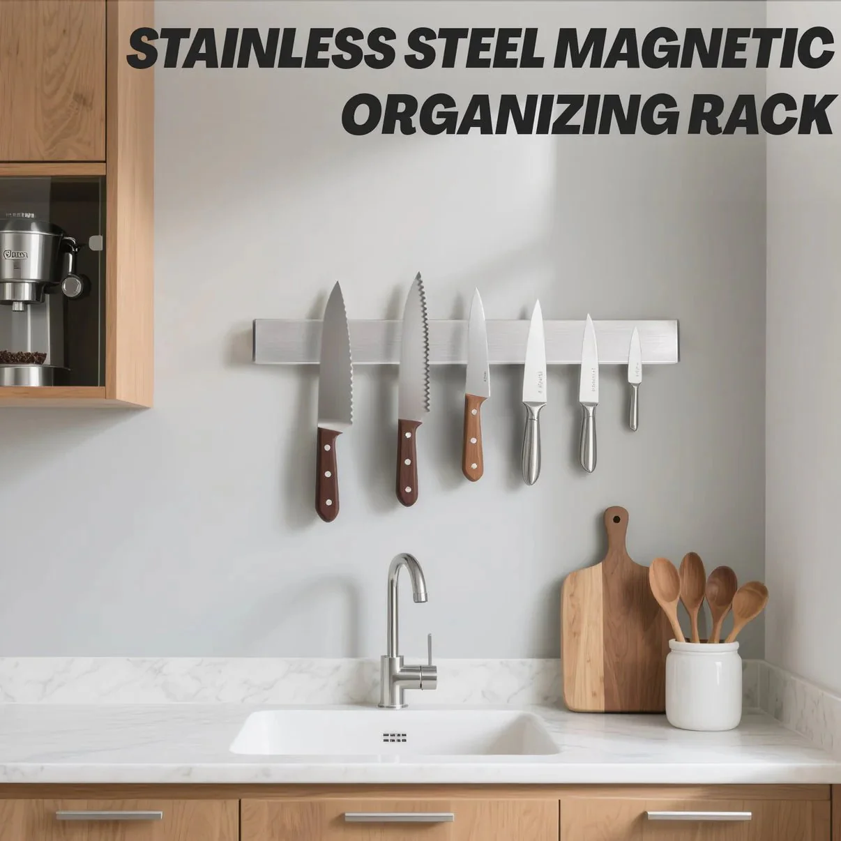 Stainless Steel Magnetic Tool Holder Rack – Corrosion-Resistant Wall Organizer with Anti-Collision Corners - Image 7
