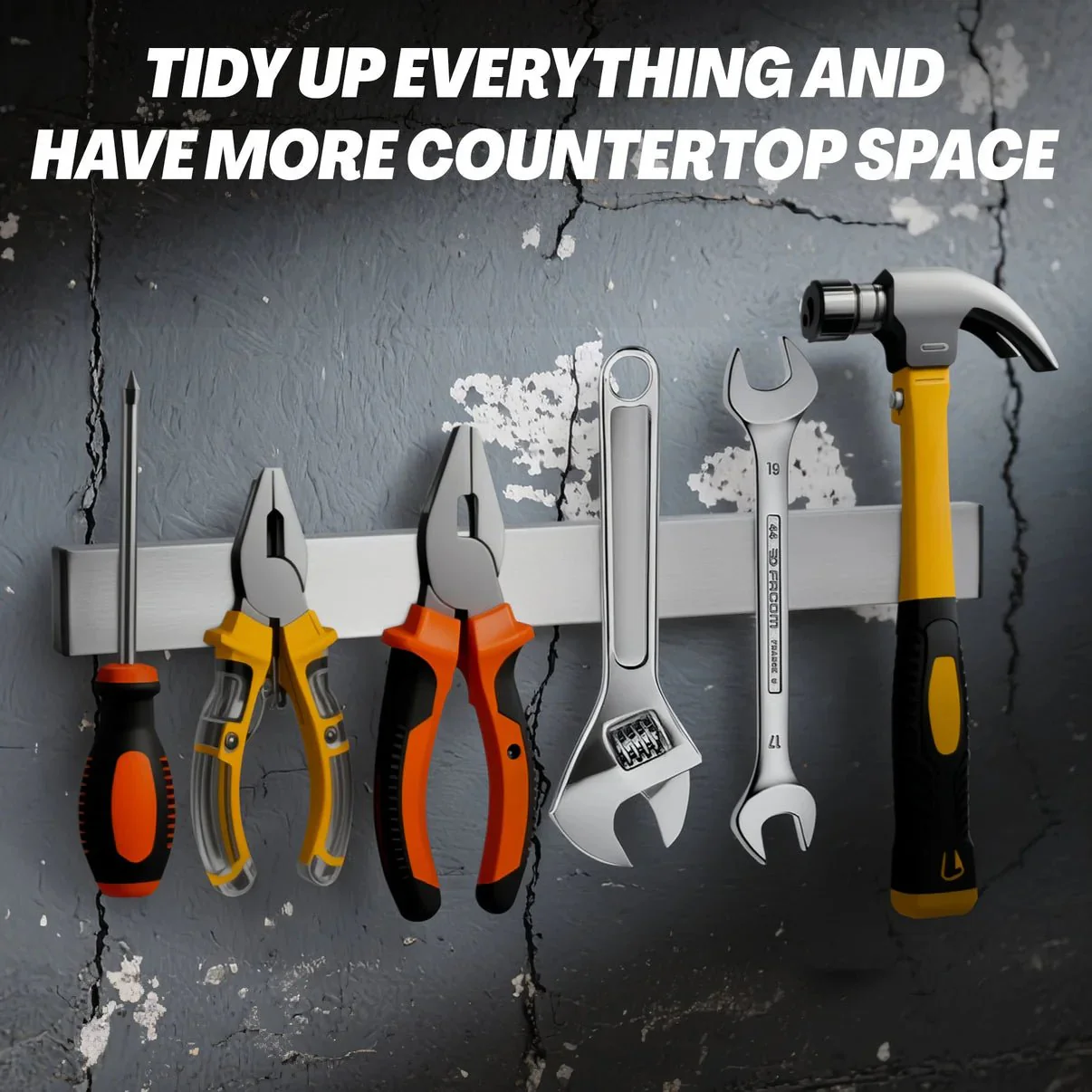 Stainless Steel Magnetic Tool Holder Rack – Corrosion-Resistant Wall Organizer with Anti-Collision Corners - Image 9