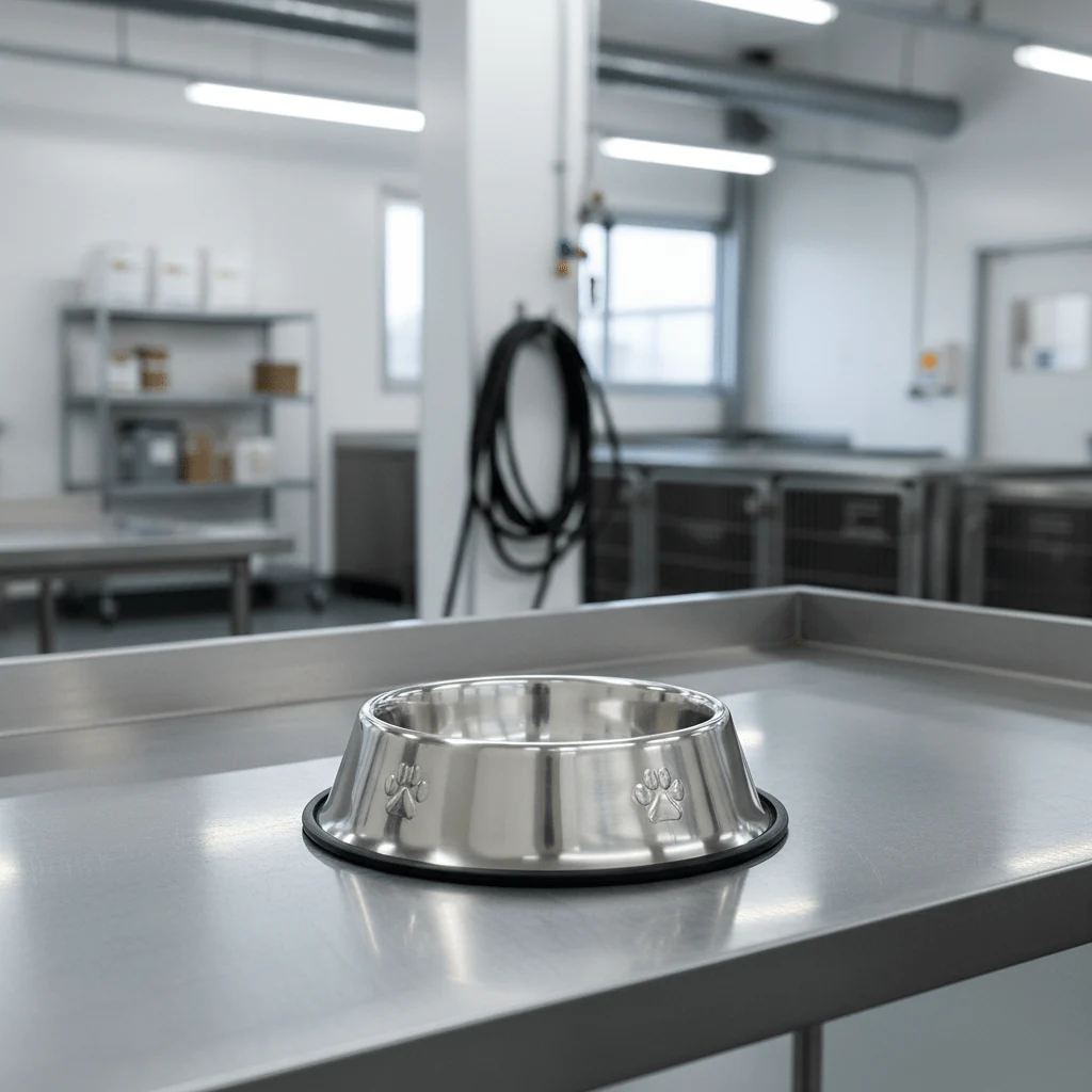 Stainless Steel Pet Food Bowl Set 7" & 10" Durable Dog & Cat Feeding Bowls