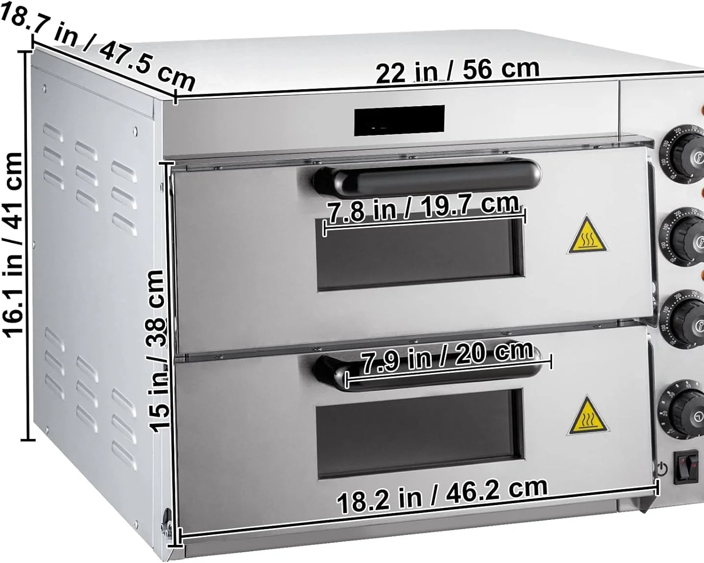 Stainless Steel Pizza Ovens – 14" Electric Countertop Models, Single & Double Layer for Home & Commercial Use - Image 6