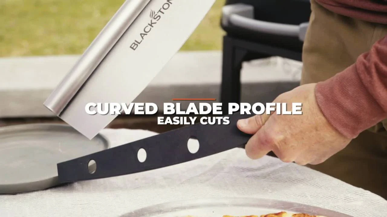 Stainless Steel Pizza Cutter Rocker Blade with Protective Cover – Commercial Kitchen Tool | SKU: PZ1003 - Image 3