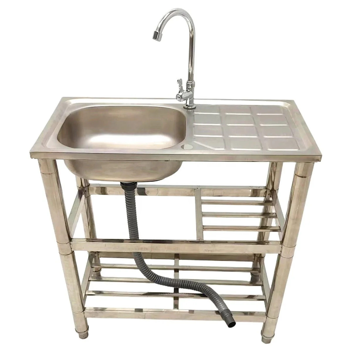 Stainless Steel Utility Sink 29.5″ × 15.7″ × 31.5″ with Faucet & Drain Kit SS7540S - Image 2