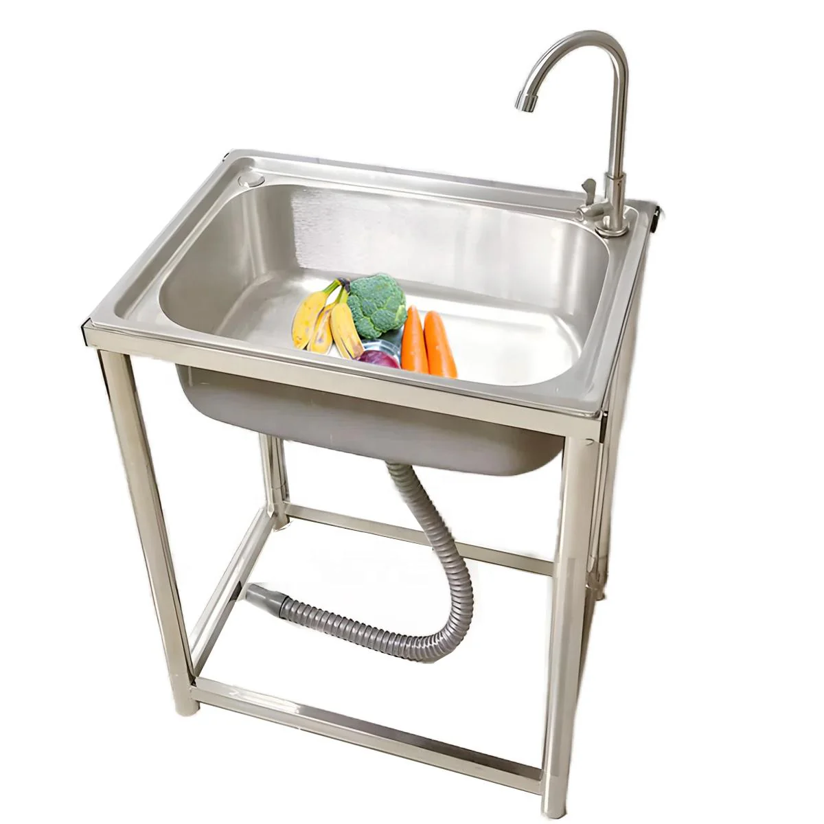 Stainless Steel Utility Sink 55×45cm – Compact Basin with Faucet & Drain 9938842