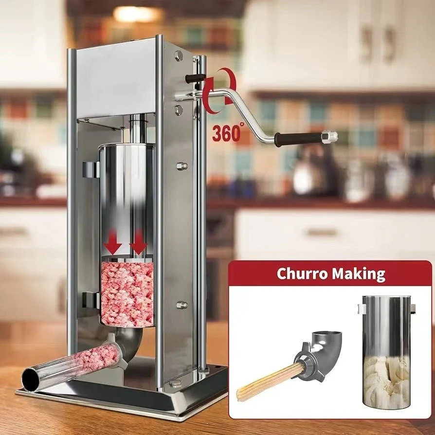 Stainless Steel Vertical Sausage Stuffer – 3L & 5L Capacity Options - Image 8