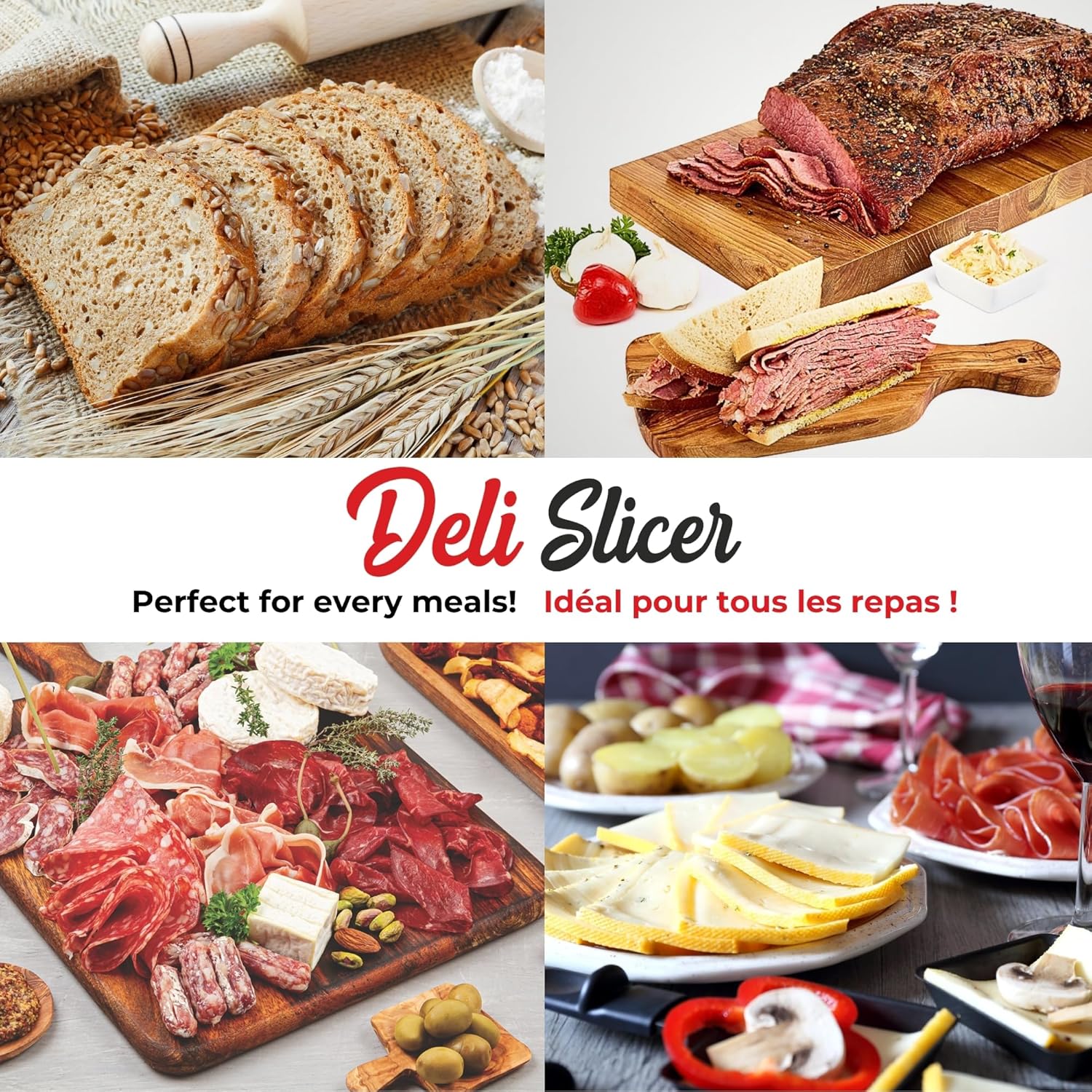 Starfrit Deli Slicer with Adjustable Thickness | Meat, Cheese & Bread Slicer - Image 2
