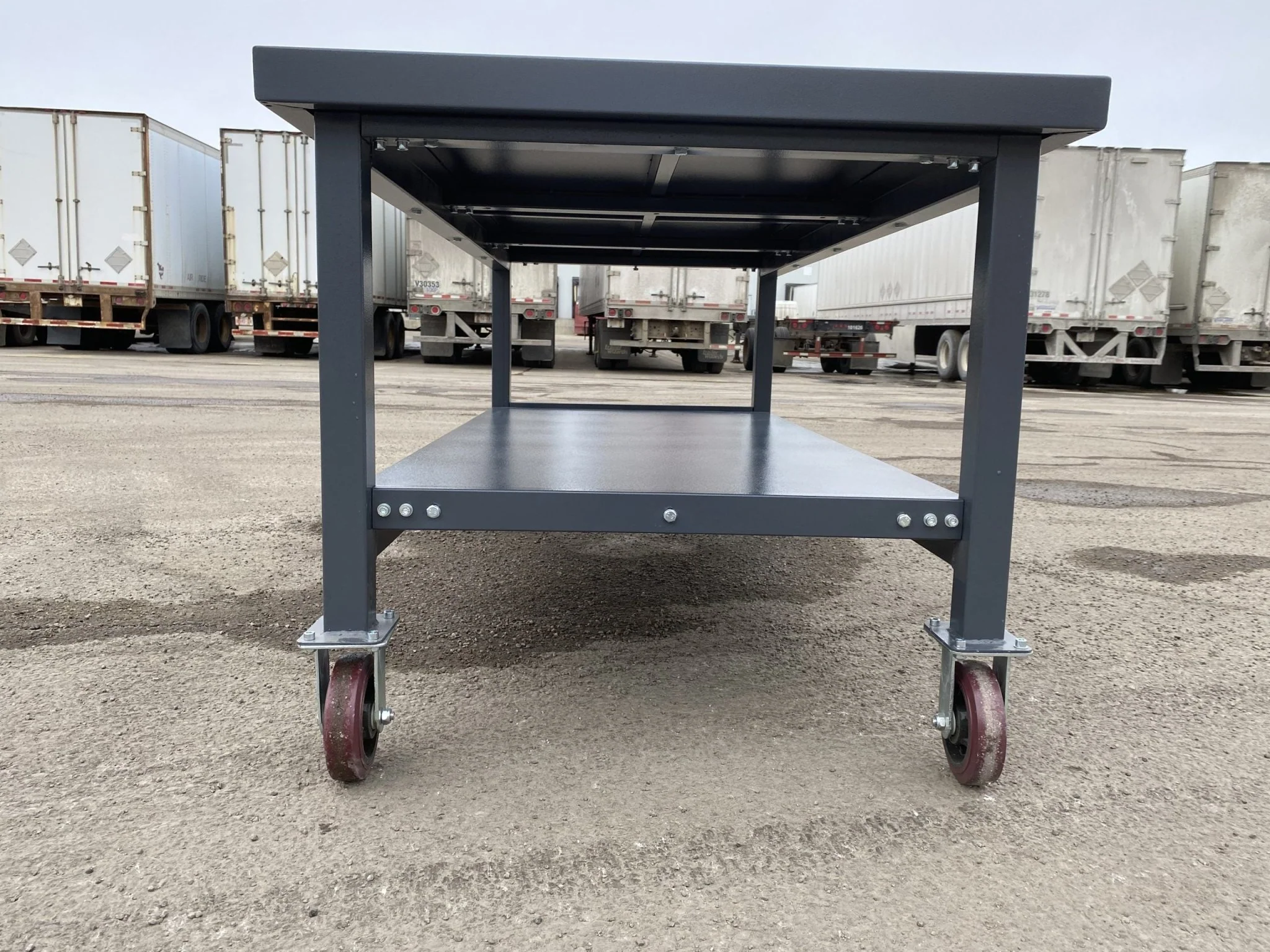 Steel Rolling Tool Table & Workbench – 2-Layer Heavy-Duty Mobile Workstation, 1100 lb Capacity | Model TC025M - Image 5
