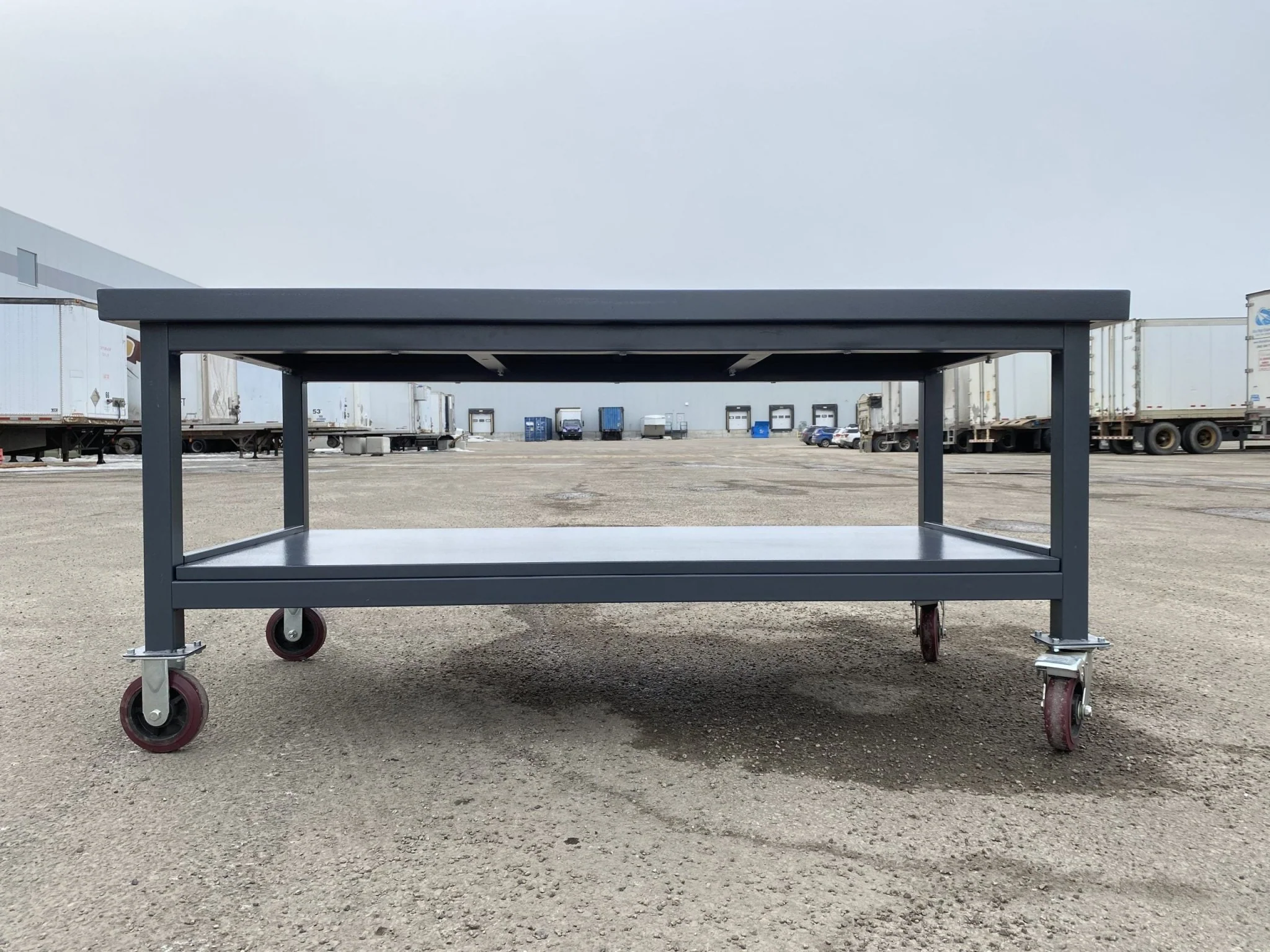Steel Rolling Tool Table & Workbench – 2-Layer Heavy-Duty Mobile Workstation, 1100 lb Capacity | Model TC025M - Image 9