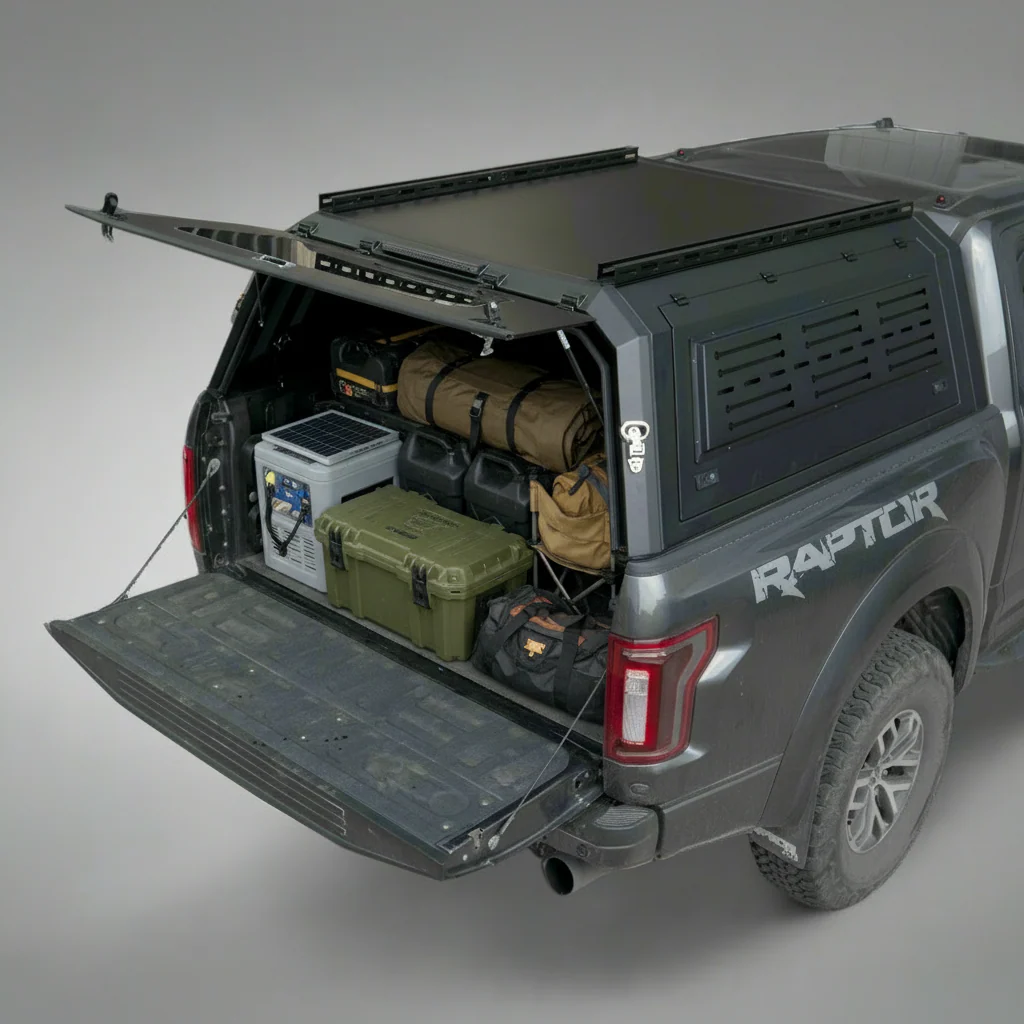 New Heavy-Duty Cargo Truck Topper Canopy – Lockable Steel Utility Cap for Pickups - Image 2