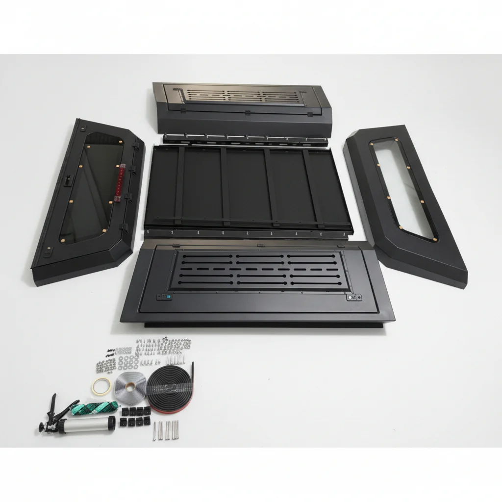 New Heavy-Duty Cargo Truck Topper Canopy – Lockable Steel Utility Cap for Pickups - Image 6
