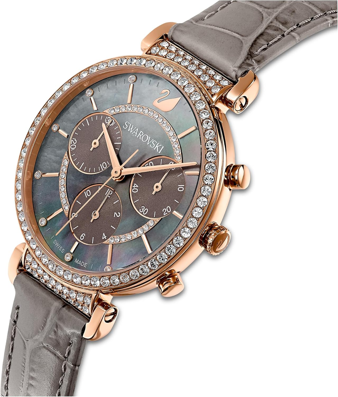 Swarovski Passage Chrono Crystal Watch Collection, Leather Strap - Image 4