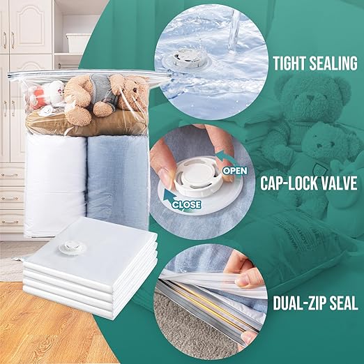 TAILI 20 Pack Vacuum Storage Bags Space Saver Bags for Clothes Comforters and Bedding - Image 3