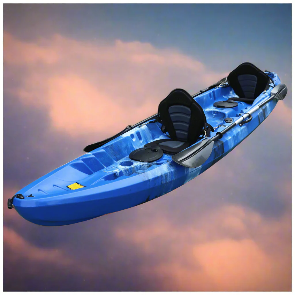 Tandem 12.5 FT Paddle Kayak – 2-Person Sit-On-Top with Paddles & Backrests, Stable for Lake & River | Model 111418