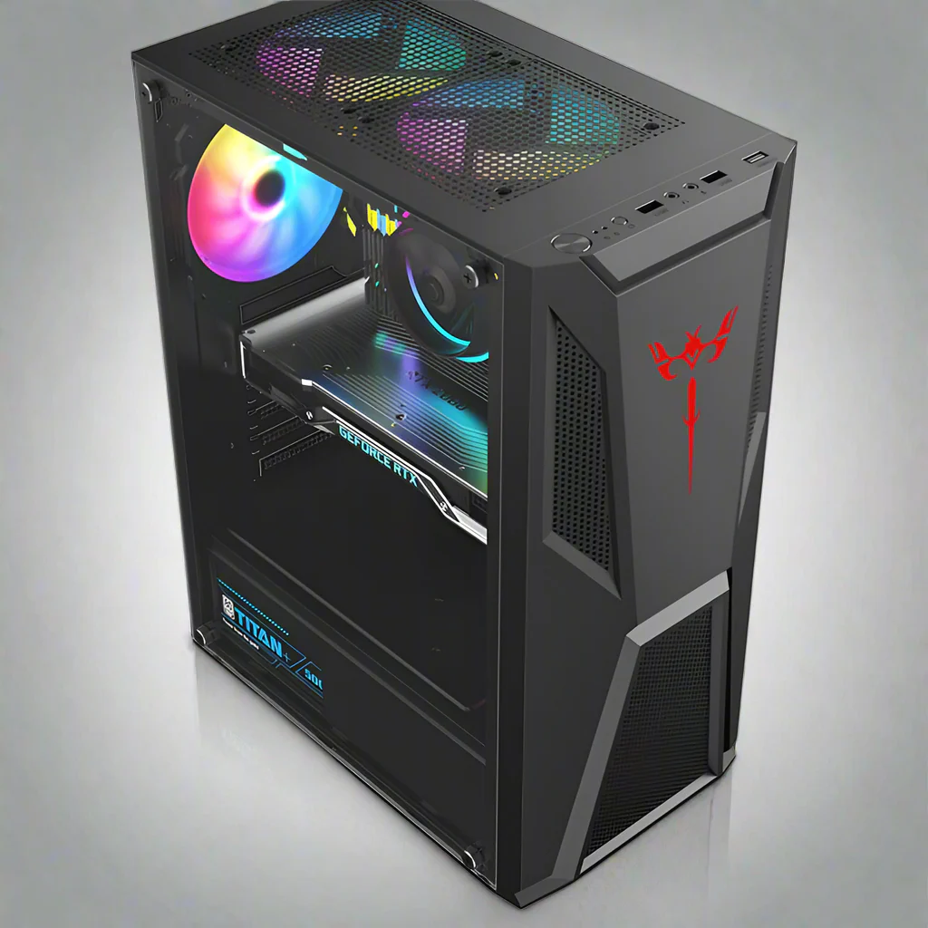 TANK Black ATX Mid Tower PC Case – Acrylic Side Panel, RGB Fan Support & High Compatibility - Image 10