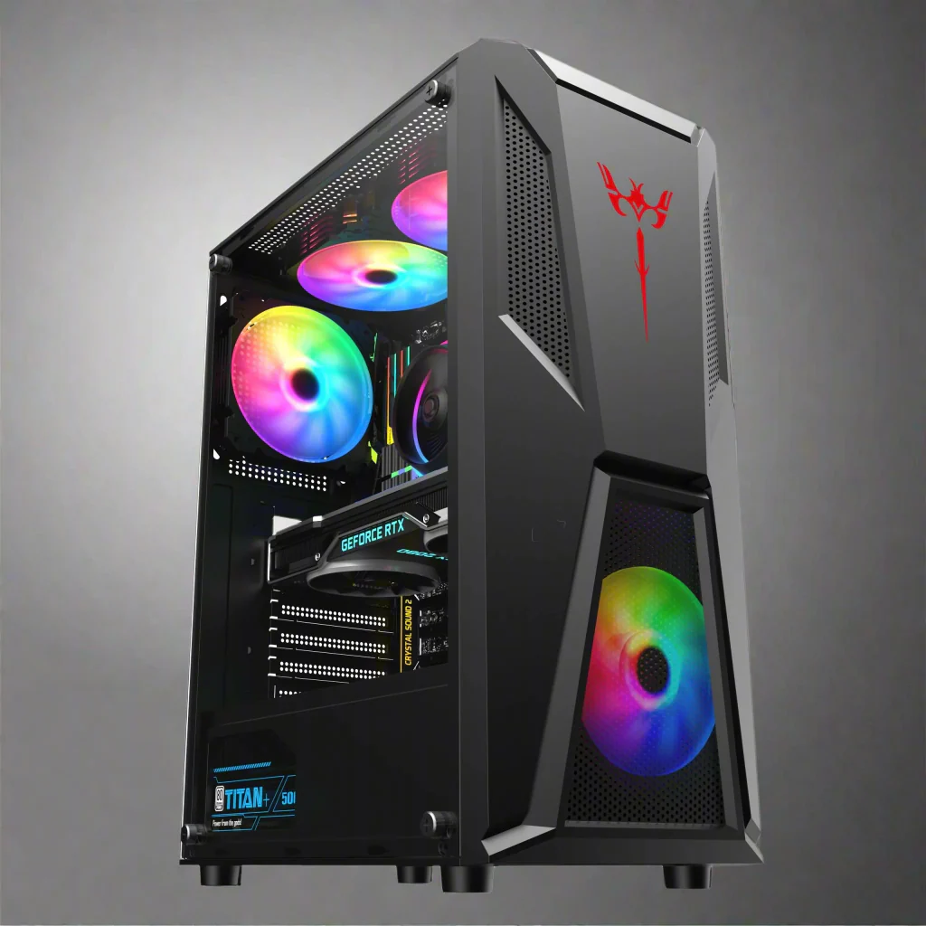 TANK Black ATX Mid Tower PC Case – Acrylic Side Panel, RGB Fan Support & High Compatibility - Image 11