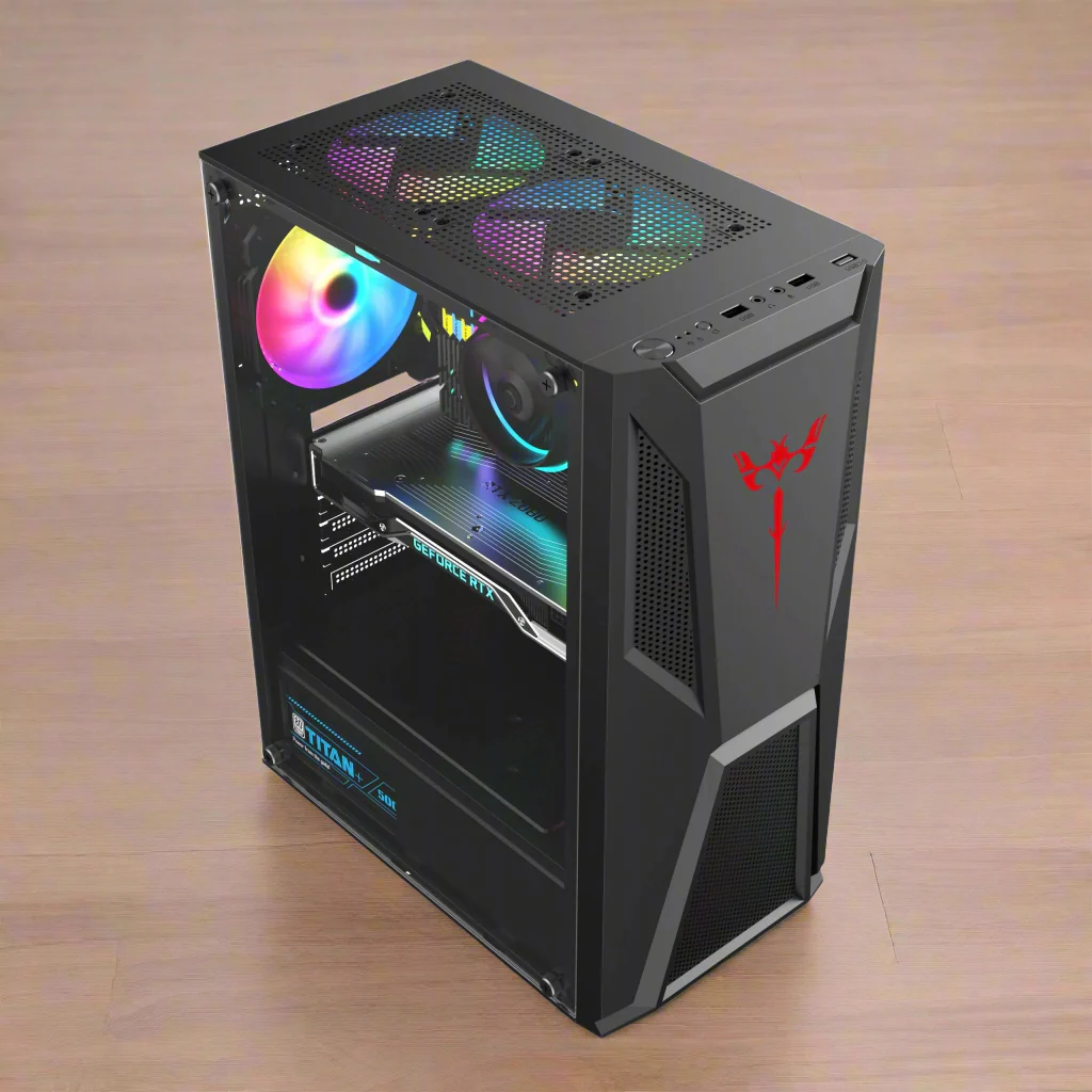 TANK Black ATX Mid Tower PC Case – Acrylic Side Panel, RGB Fan Support & High Compatibility - Image 13