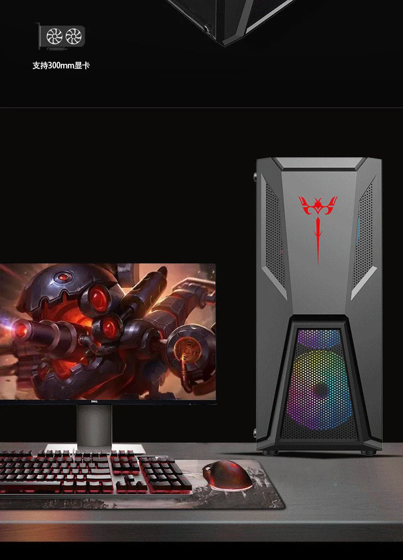 TANK Black ATX Mid Tower PC Case – Acrylic Side Panel, RGB Fan Support & High Compatibility - Image 4