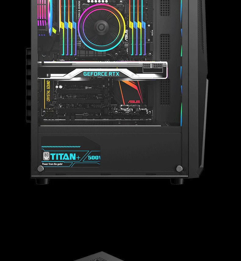 TANK Black ATX Mid Tower PC Case – Acrylic Side Panel, RGB Fan Support & High Compatibility - Image 9