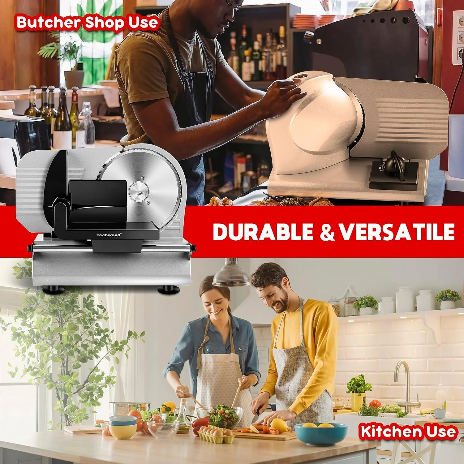Techwood 150W Electric Meat Slicer 7.5" Stainless Steel Blade – Deli Food Slicer Adjustable Thickness l735280000000 - Image 8