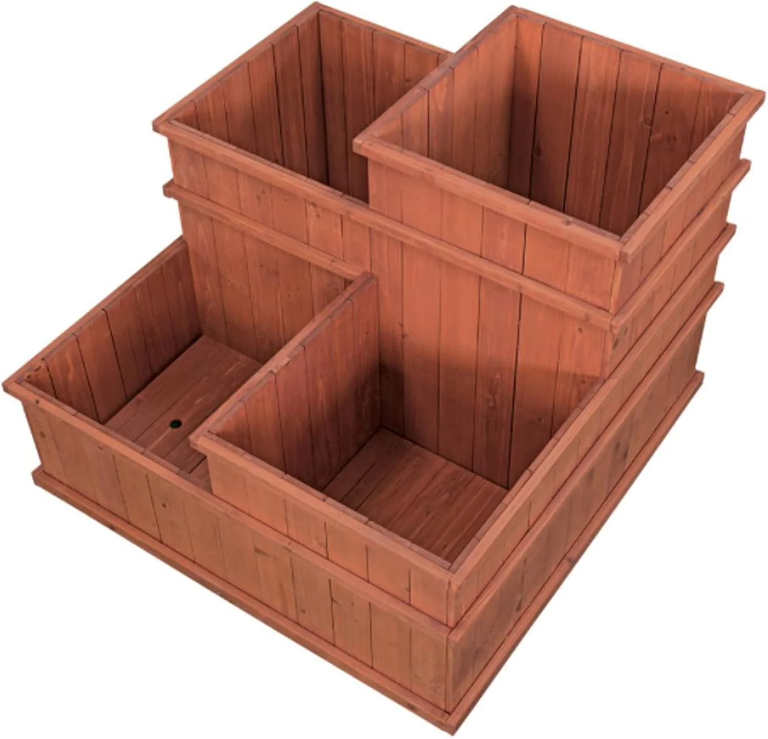 Three-Tier Fir Wood Garden Planter Box – 32″×32″×24″ Raised Flower Bed MLP3232 - Image 5