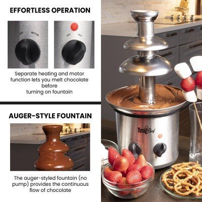 Total Chef 1.5 lbs 3 Tier Chocolate Fondue Fountain - Image 4