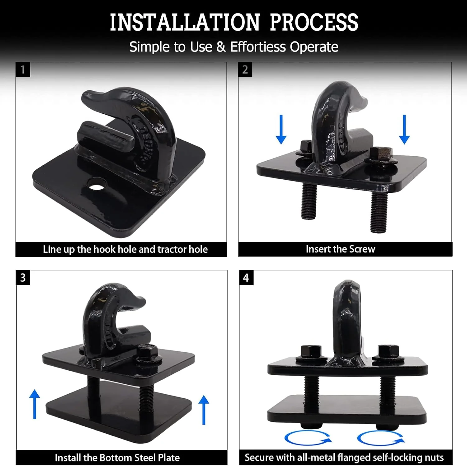 2-Pack 3/8" Tractor Grab Hooks with Mounting Plates – Heavy-Duty Forged Steel | SKU: TBGH3870 - Image 4