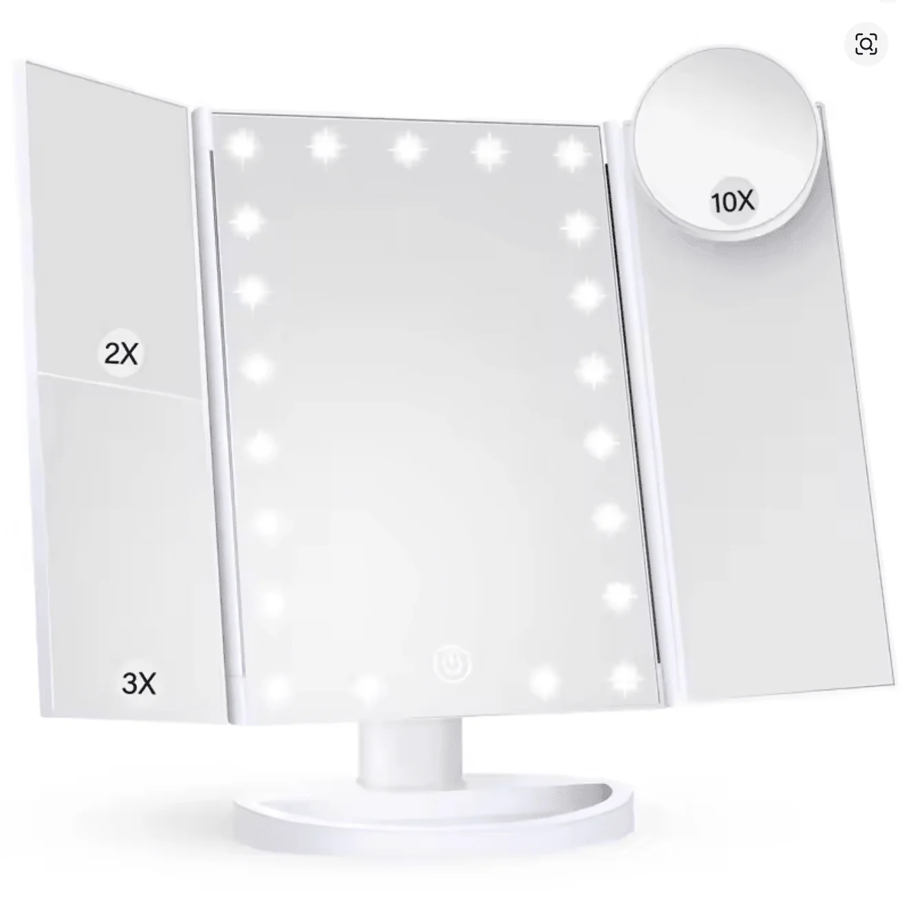 Trifold Makeup Vanity Mirror with Lights – 2X/3X/10X Magnification LED Lighted Mirror JXVM94 - Image 7