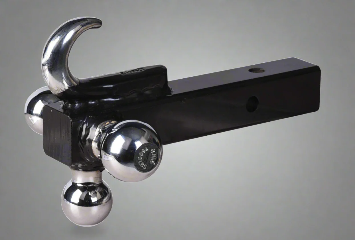 New Triple Ball Hitch with Hook – Fits 2" Receiver | 3 Ball Sizes for Versatile Towing – Model HB002