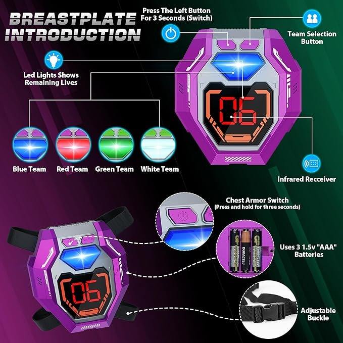 Third Generation Laser Tag Set – 2 Guns & 2 Tactical Vests Interactive Battle Game CPS297093 - Image 2