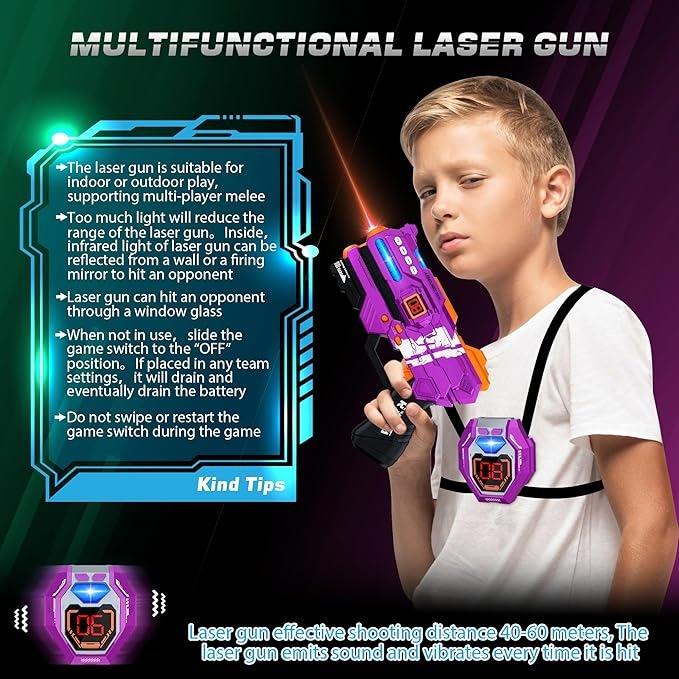 Third Generation Laser Tag Set – 2 Guns & 2 Tactical Vests Interactive Battle Game CPS297093 - Image 4