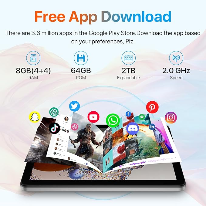 UMIDIGI G1 Tab 2025 10.1 Inch Tablet 8GB RAM 64GB Storage WiFi 6 6000mAh Grey - Image 2