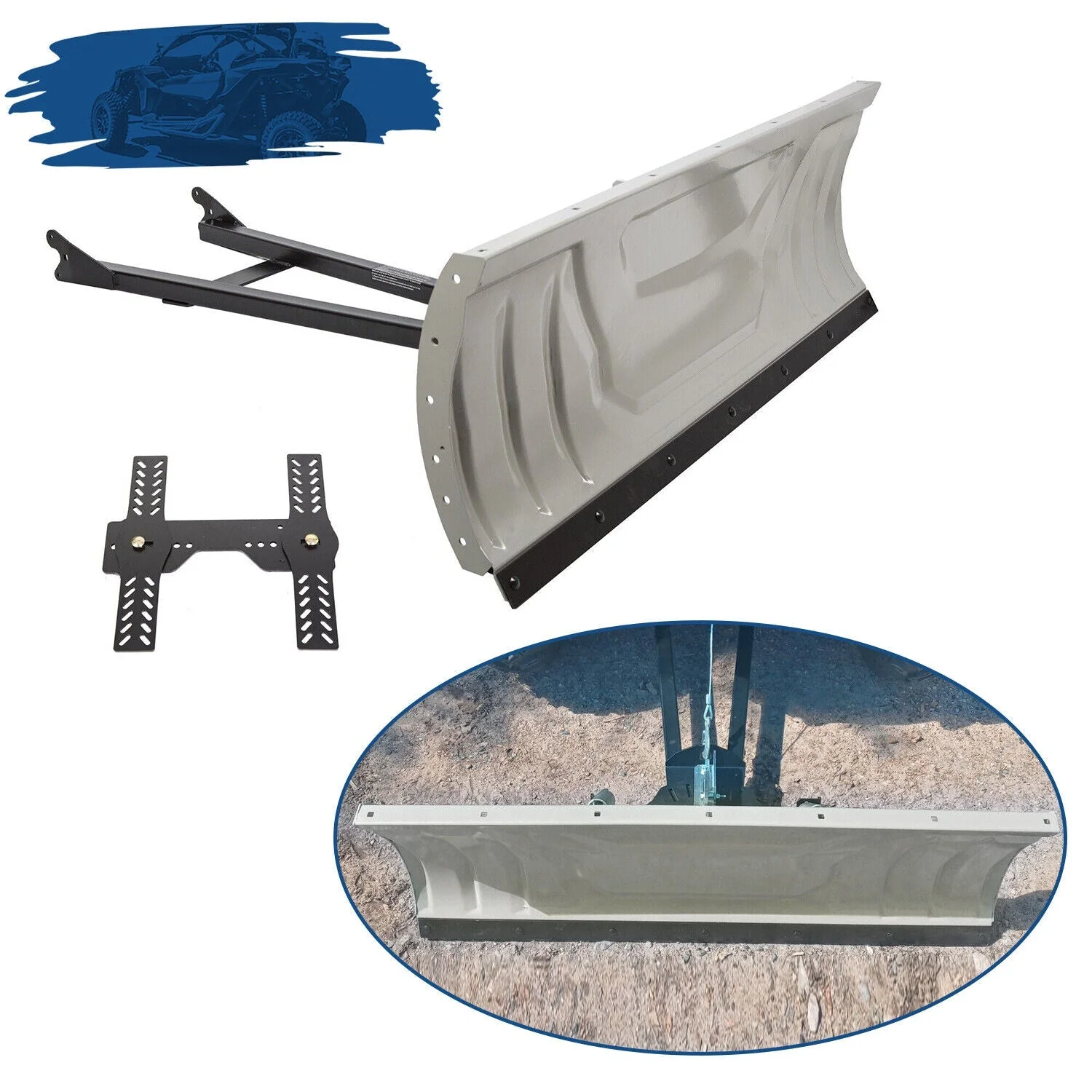 Universal ATV Snow Plow – 48" Adjustable Steel Blade with Mounting Kit (Model 1215501) - Image 3
