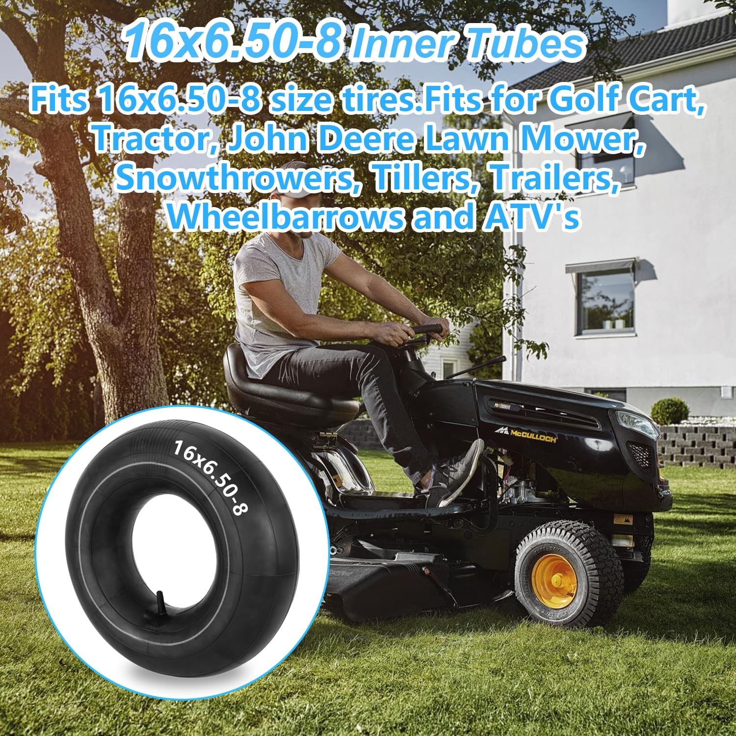 Universal Heavy-Duty Inner Tubes (2-Pack Sets) for Lawn Mowers, Garden Tractors, Carts & Equipment – Multiple Sizes & TR13/TR87 Valves - Image 6