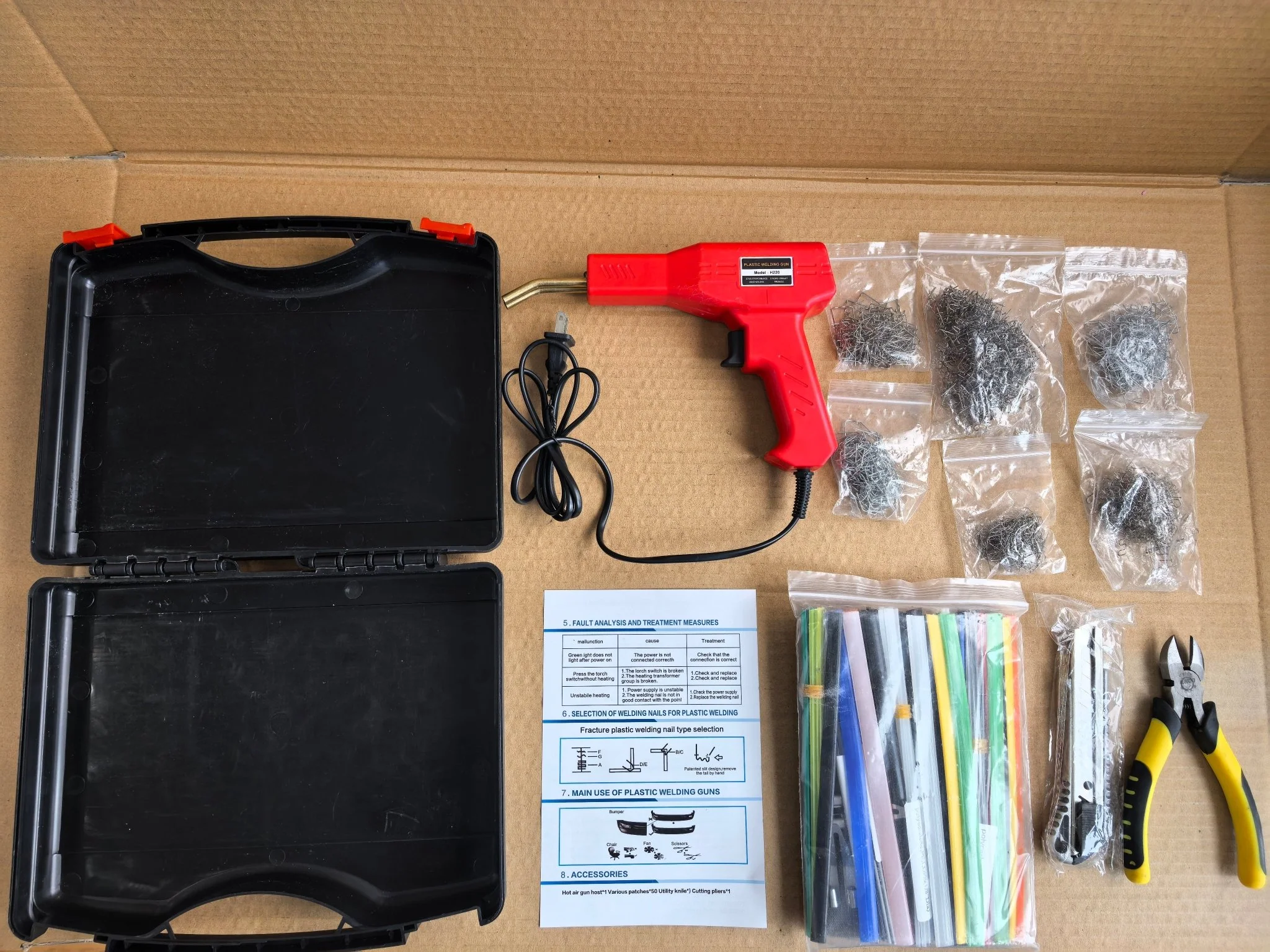 Upgraded 2-in-1 Plastic Welding Kit | 220W Plastic Welder for Bumpers, Car Panels, and DIY Repairs PW22021