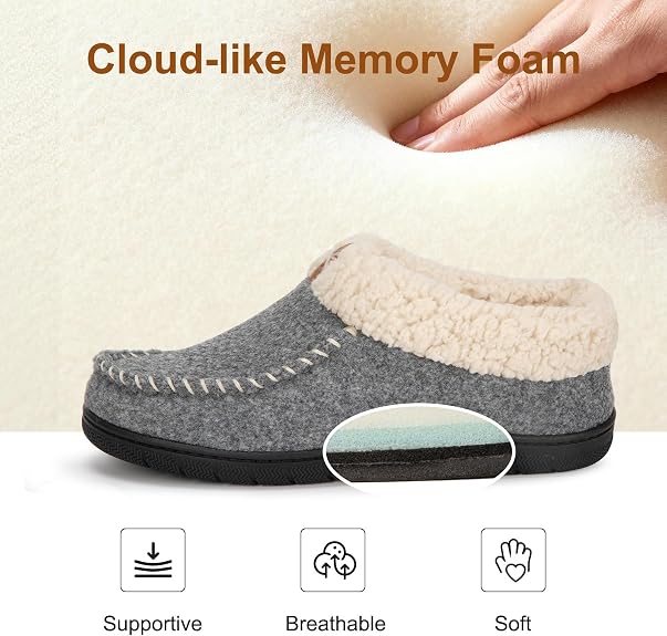VeraCosy Women’s Memory Foam Moccasin Slippers – Cozy Non-Slip Indoor Outdoor House Shoes, Assorted Sizes and Colours - Image 4