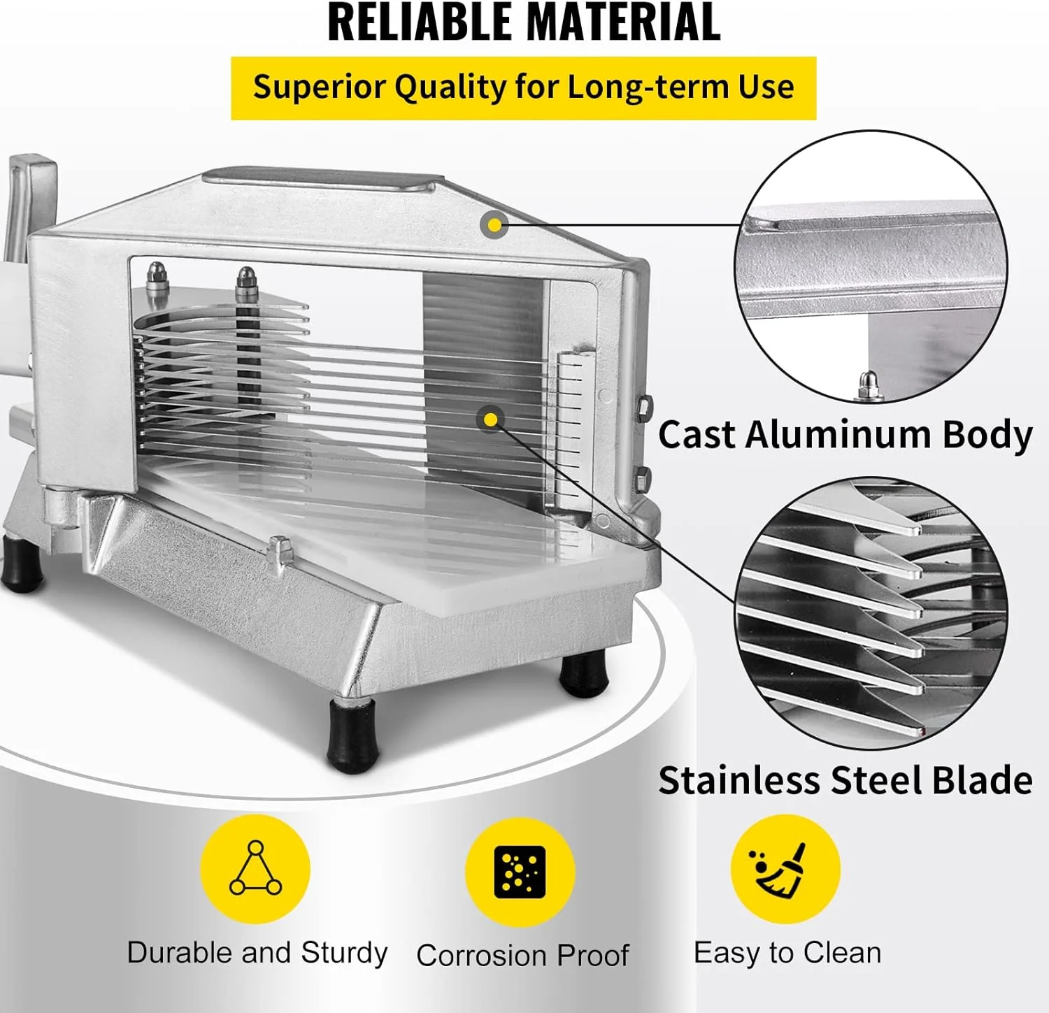 VEVOR Heavy Duty Tomato Cutter, Non-slip Manual Slicer Machine, for Tomatoes, Cucumbers, Bananas. Model: AY450-3 - Image 3