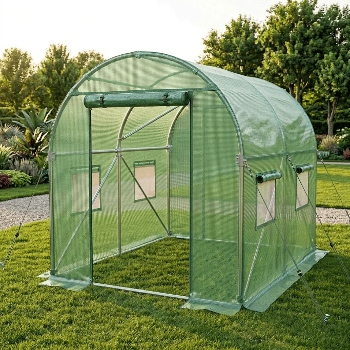 Walk-In Tunnel Greenhouse – All-Season Plant Hot House with Dome & Peak Roof Options - Image 3