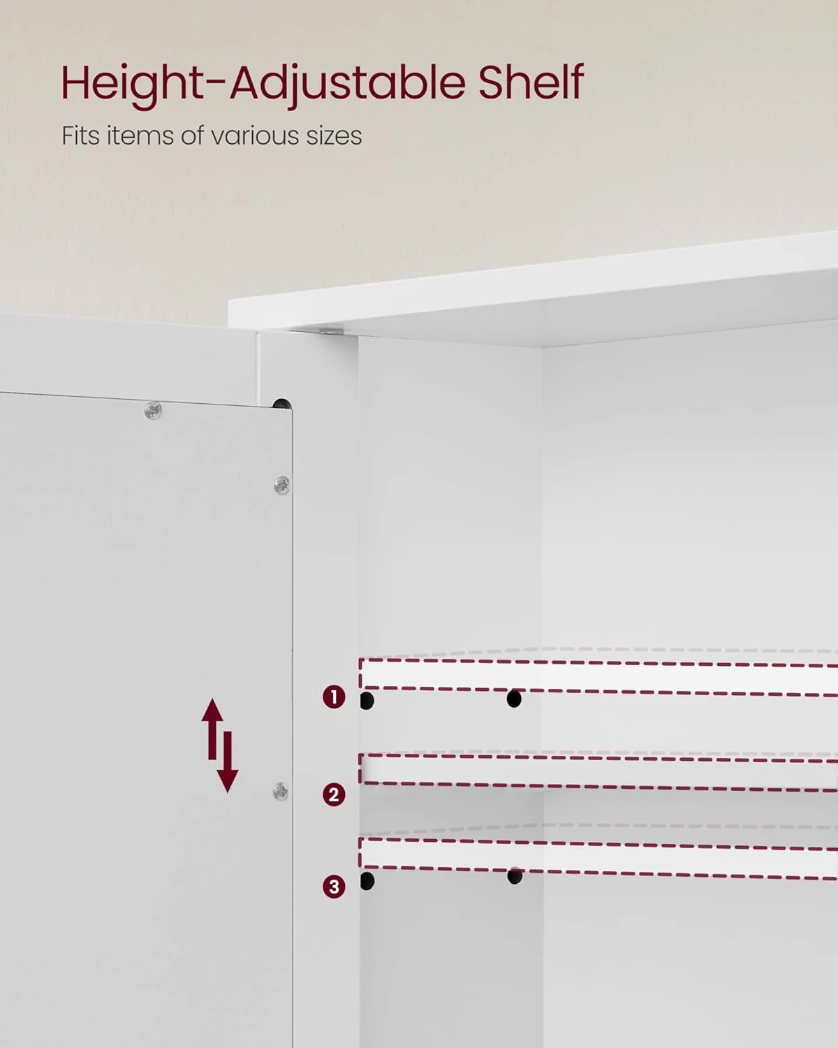 Wall Mounted Bathroom Cabinet with Mirror – 2-Door Storage Organizer S1325 - Image 4