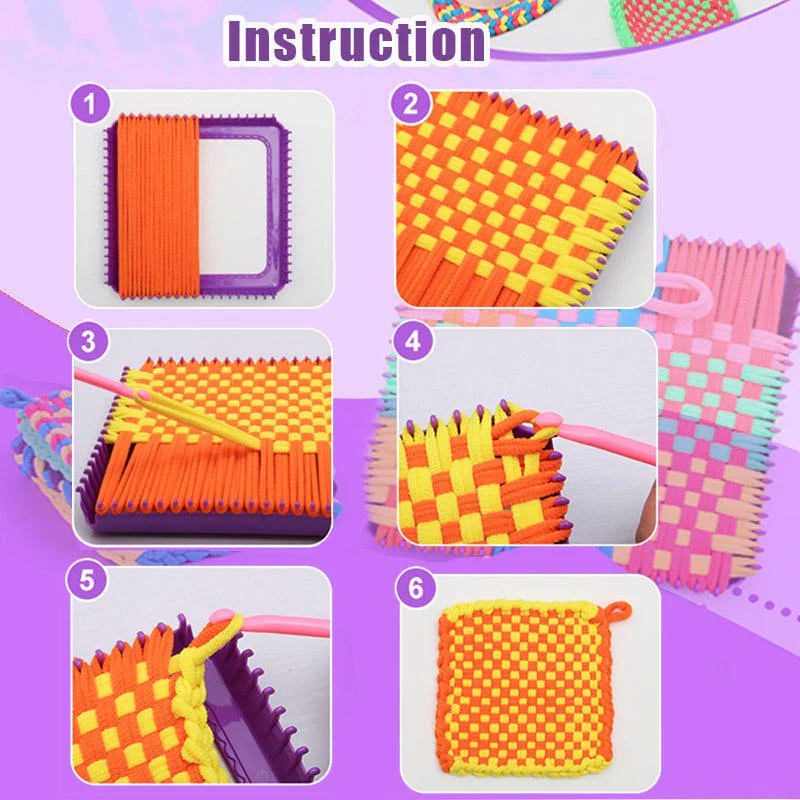 Weaving Loom Kit for Kids DIY Craft Knitting Set Educational Toy WLK149 - Image 3