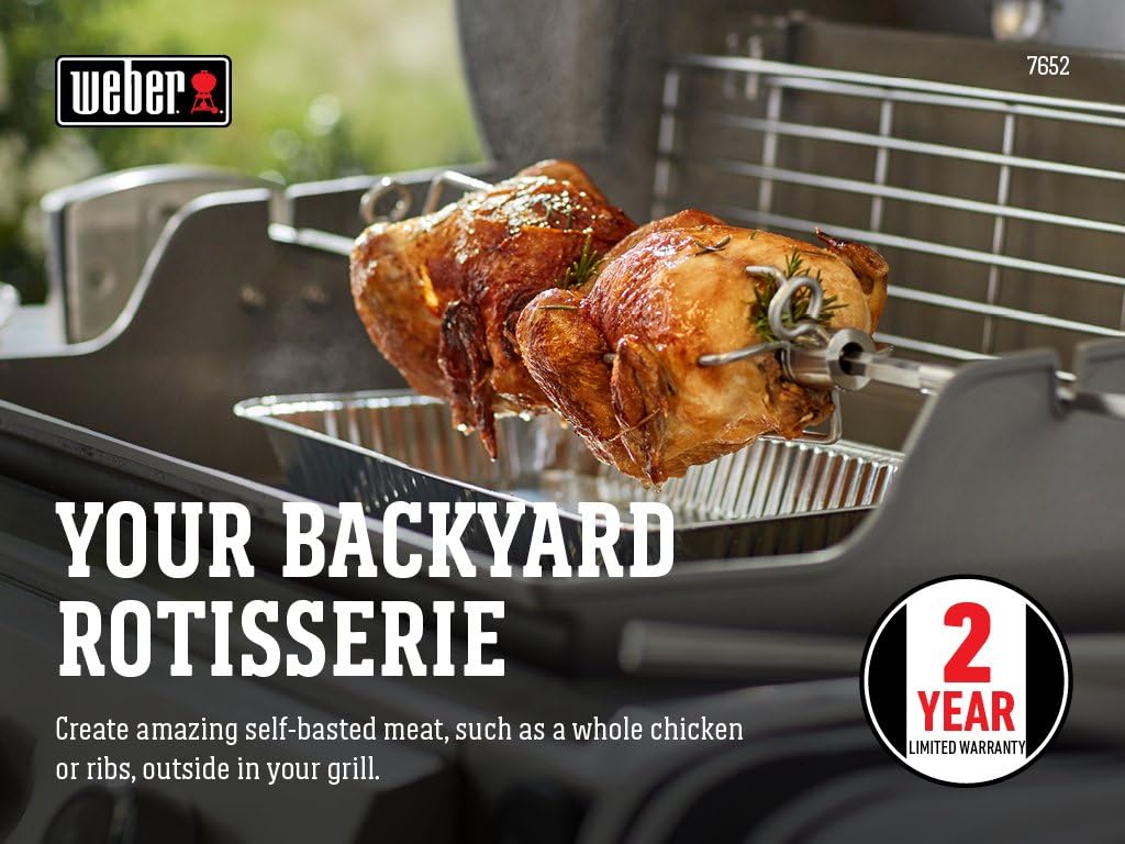 Weber 7652 Rotisserie for Use with Genesis II & II LX 2 & 3 Burner 300 Series Grills - Image 2